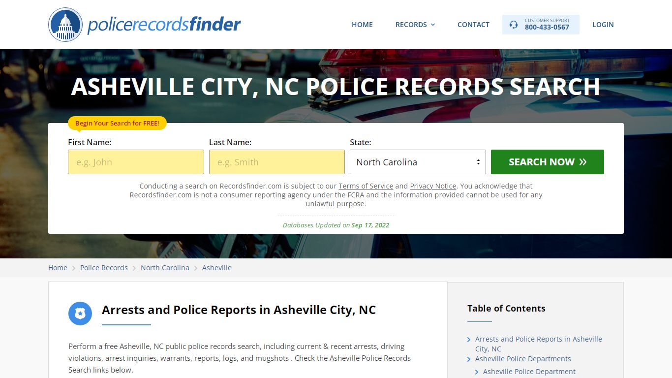 Asheville, Buncombe County, NC Police Reports & Police Department Records