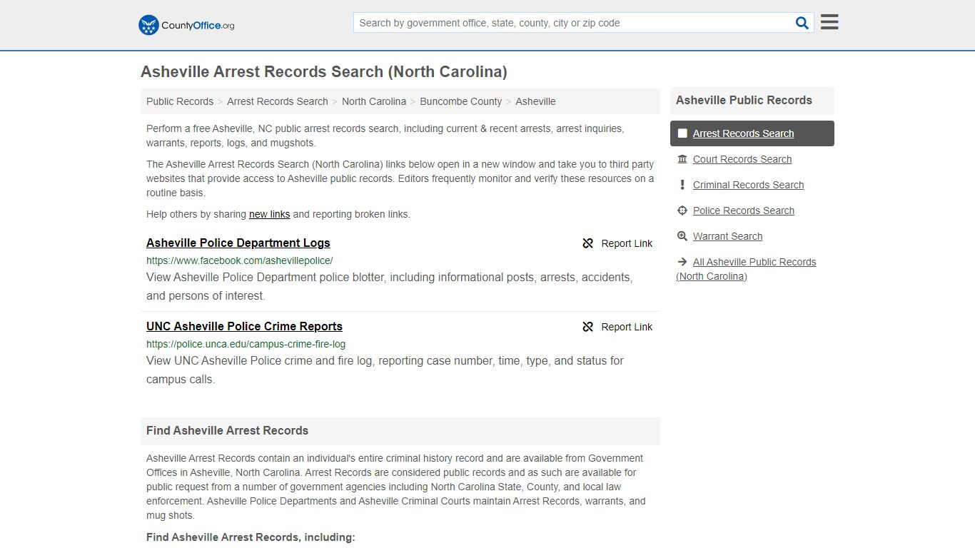 Arrest Records Search - Asheville, NC (Arrests & Mugshots) - County Office